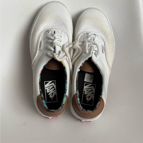 Vans white floral skate sneaker lace up size 8m/9.5w - Picture 5 of 7